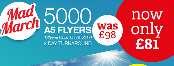 Printed Flyer Offer Northampton - 5000, Double Sided, A5 Flyers - JUST £81